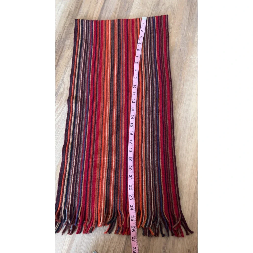 Johnston & Murphy multicolor stripe wool scarf | Made in Germany